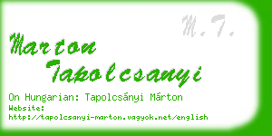 marton tapolcsanyi business card