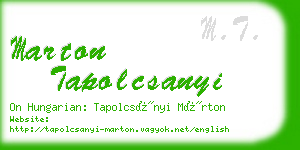 marton tapolcsanyi business card